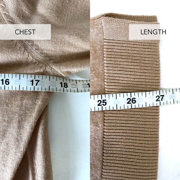 LACOSTE NWOT 100% Merino Wool Classic Cardigan in Tan Size 44/ M - Picture 11 of 12